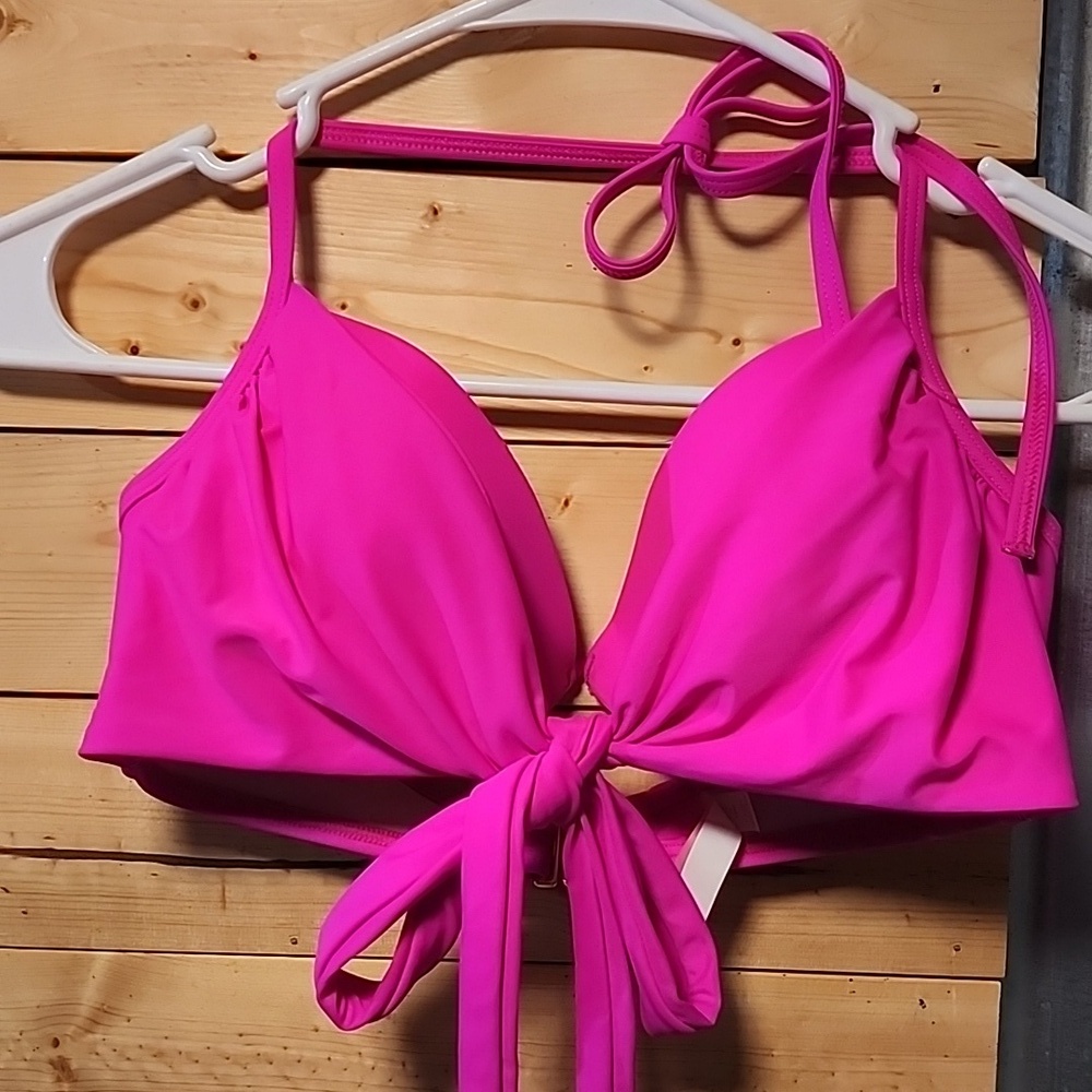 Victoria Secret Pink Bikini Top Size Medium Hot Pink